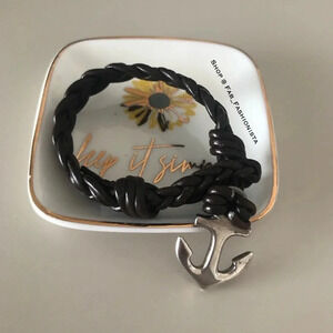 James Avery rare retired leather anchor bracelet